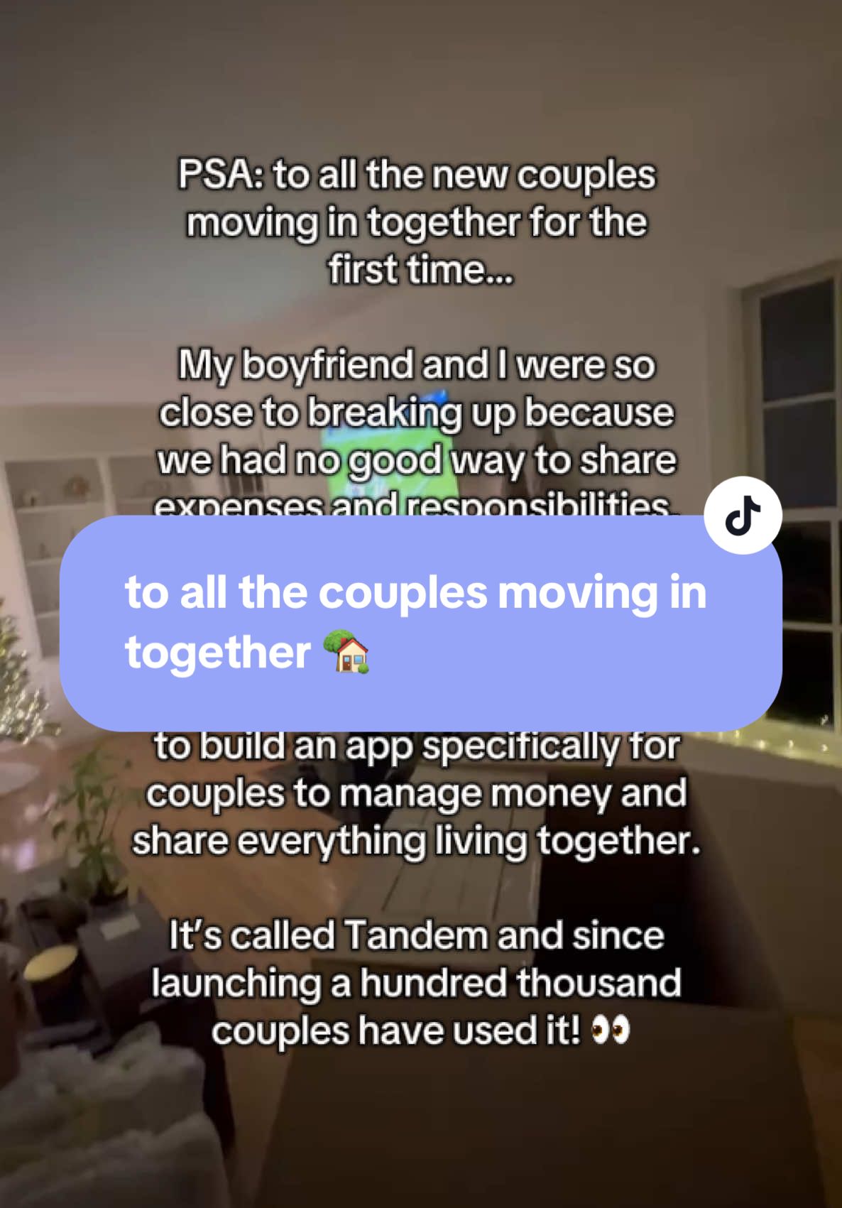 For all the couples moving in together for the first time, we built a solution that helps you seamless share everything living together, in one app. #couplesfinance #couplestok #financetips #bettertogether #powercouple #tandem