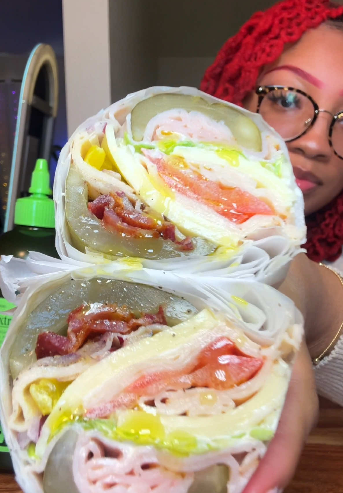 Trying the Viral Pickle Sub Sandwich with a drizzle of Graza's high quality evoo! @Graza #grazapartner #graza #picklesandwich #picklesub #mukbang #asmr
