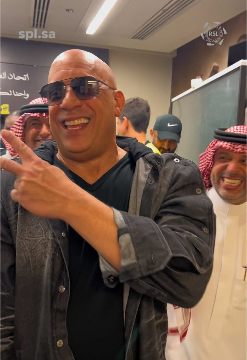 Vin Diesel in the Ittihad dressing room post-win 🤩🤩🤩 #SPL 