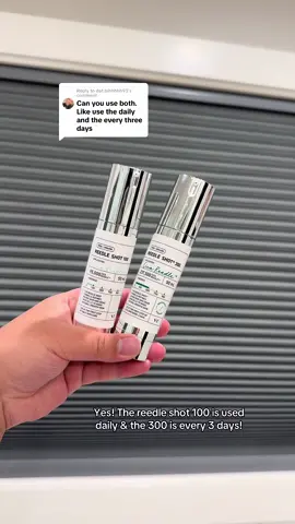 Replying to @dat.bihhhhh93 Yes!! The Reedle Shot 100 is meant to be used daily, while the Reedle Shot 300 is meant to be used every 3 days (: This duo set is such a good price!! #reedleshot #reedleshot100 #reedleshot300 #vtcosmetics #tiktokshopholidayhaul 