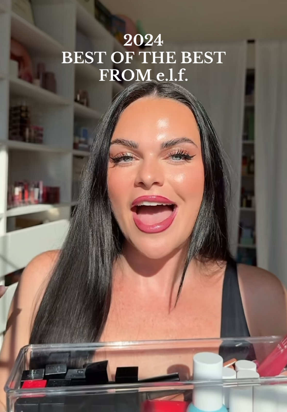 where are my @e.l.f. Cosmetics girlies at??? 👀 i wanna hear your fav!!!  Products mentioned- • glow reviver lip oils • brow lift  • brow pen  • jelly pop primer  • thirst burst drops  • soft glam foundation • camo bronzer + brush • camo blush  • halo glow setting powder  • jelly pop highlight stick  • fine as fleck eyeshadows  • power grip setting spray  • cream glide lip liner  • pout clout pens  • glimmer lip oils  #elfcosmetics #musthavemakeup #makeupreview #honestreview #roundup #elfreview #productreview #drugstoremakeup #drugstoremusthaves #elfmakeup 