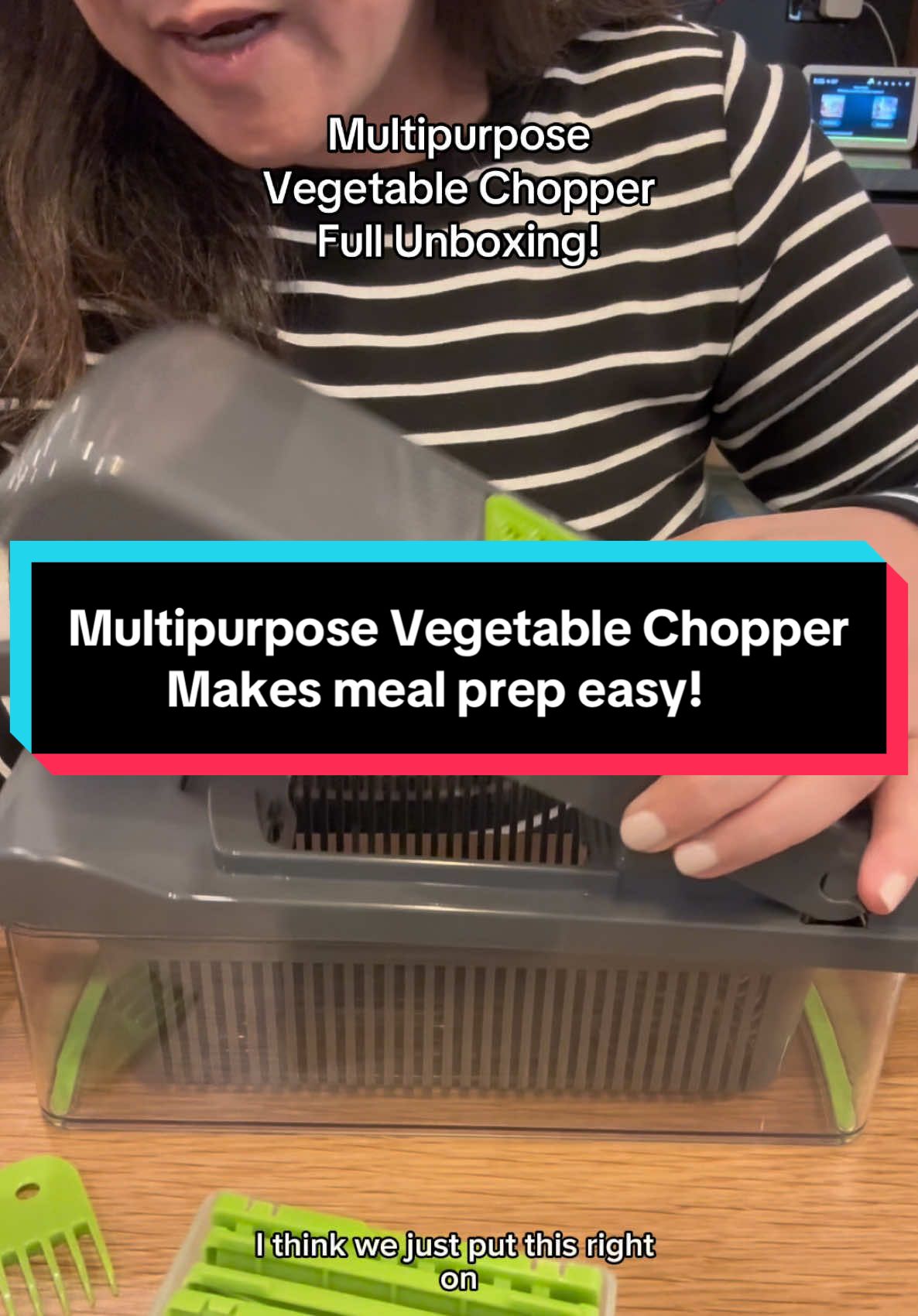 When you need meal prep help, grab the multipurpose vegetable chopper! #mealprep #vegetablechopper #chopper #giftideas #foodietiktok #kitchengadgets 