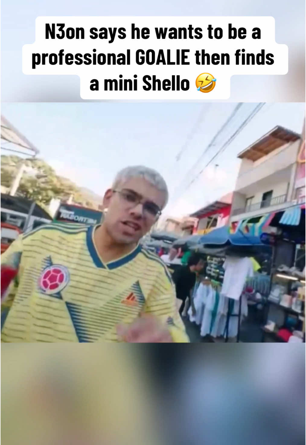 N3on says he wants to be a professional GOALIE then finds a mini Shello 🤣 #n3on #edmatthews #n3onclips #columbia #shello