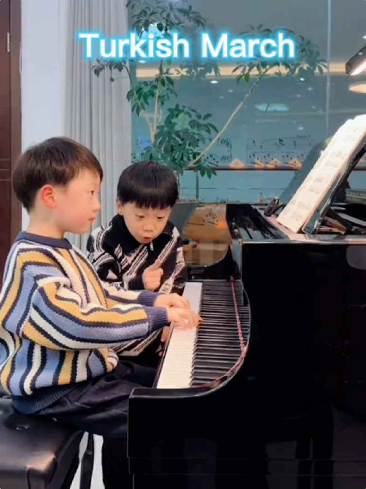 Two boys growing up together playing piano for two years #piano #telent # playing #chinese #fypシ 