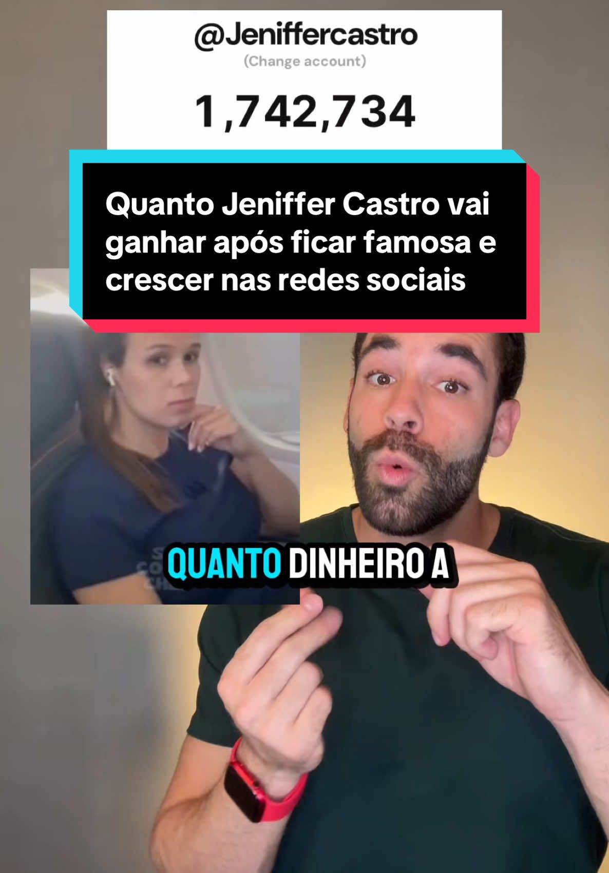 Quanto a Jeniffer Castro, passageira que se negou a trocar de assento com criançao no voo, vai monetizar apos ficar famosa e crescer nas redes sociais