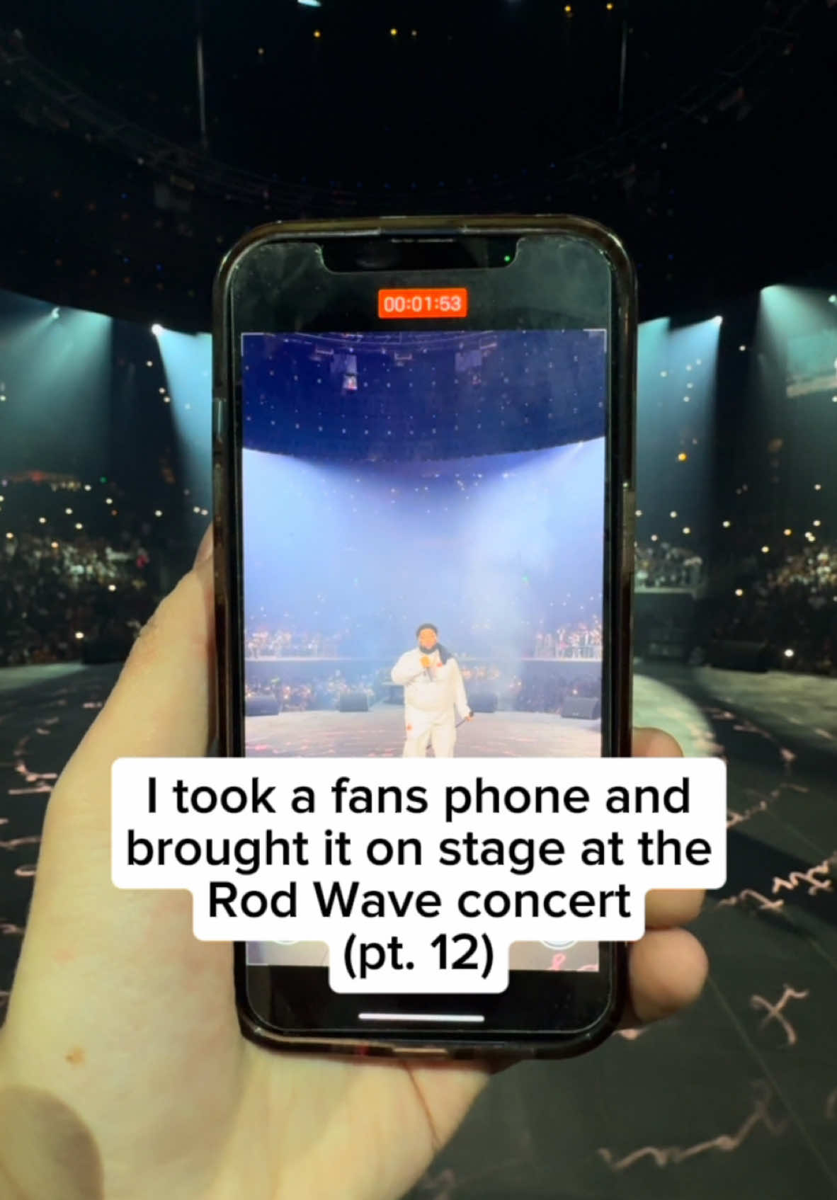 I took a fans phone and brought it on stage @Rod Wave #fyp #rodwave #tour 