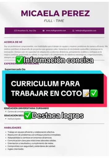 #curriculum #cvspaperlesschallenge #necesitotrabajo #cv #parati #empleo