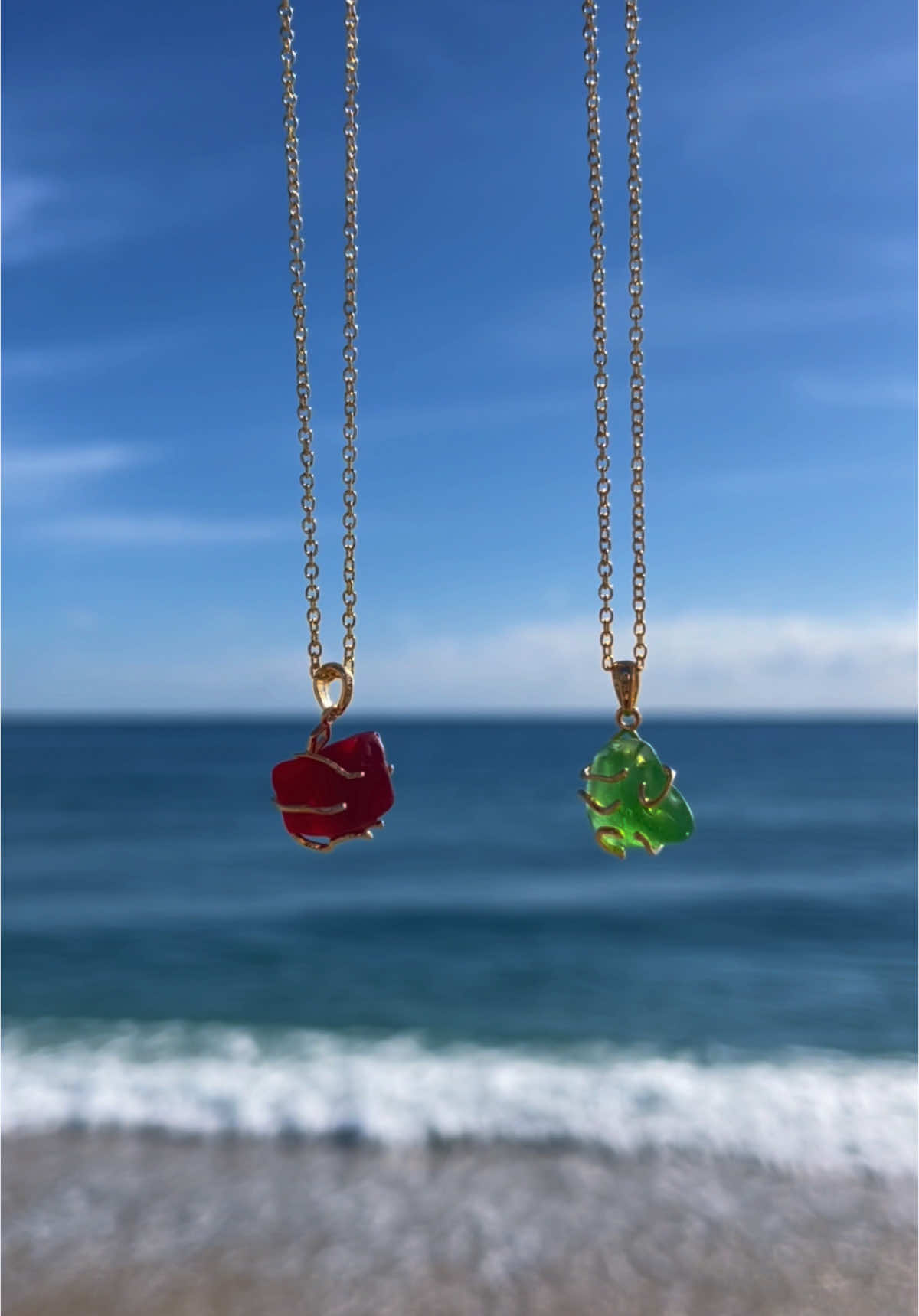 looking for the perfect gift for the holidays? shop these seaglass necklaces now! ❤️💚 #perfectgift #christmasgift #holidayseason #seaglassjewelry #seaglassnecklace #beachyjewelry #etsyshop #sofloshells