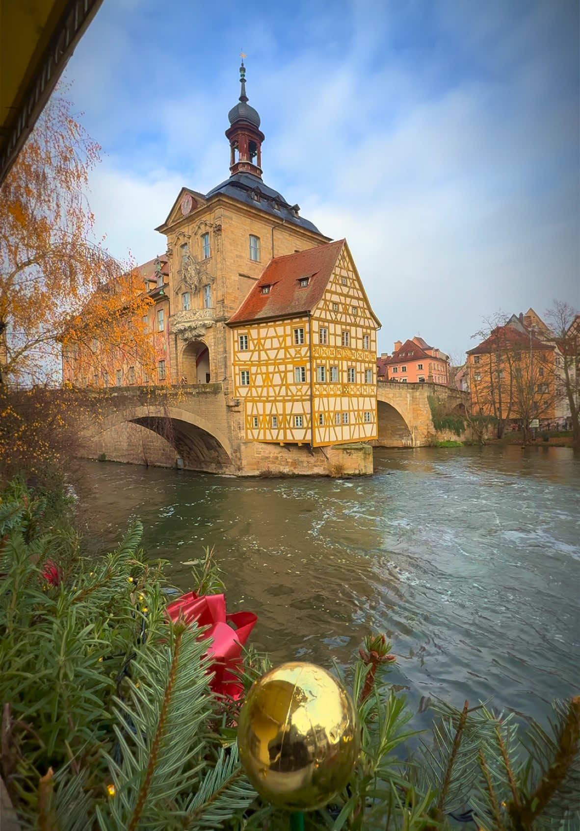 Taking in the stunning Bavarian architecture of Bamberg, Germany, on a crisp, cold day during the Christmas season 😍 #nature #Outdoors #cinematic #calm #travel 