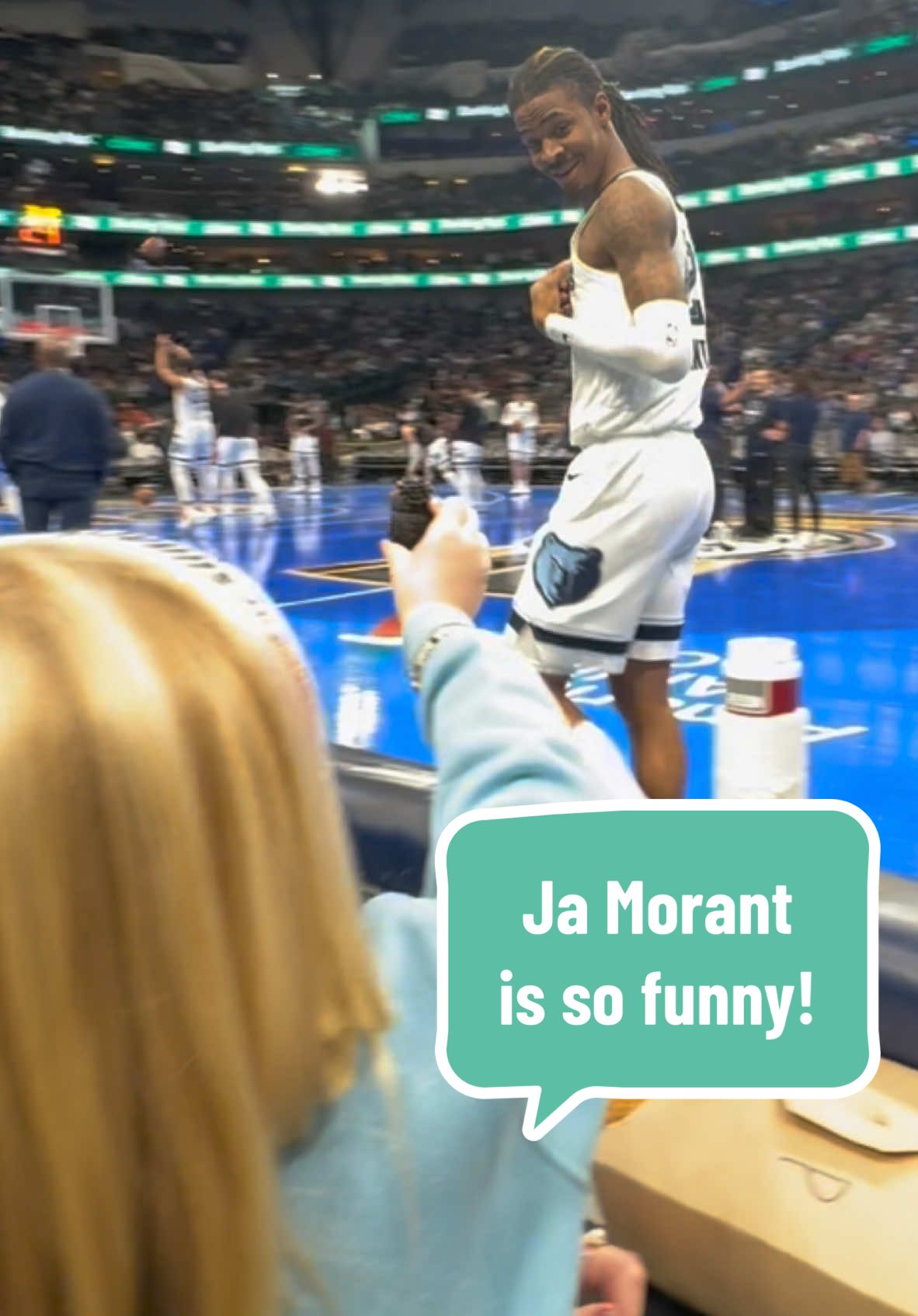 I showed Ja Morant my mini Ja doll and look at his reaction! 😂 #jamorant #NBA #funny 