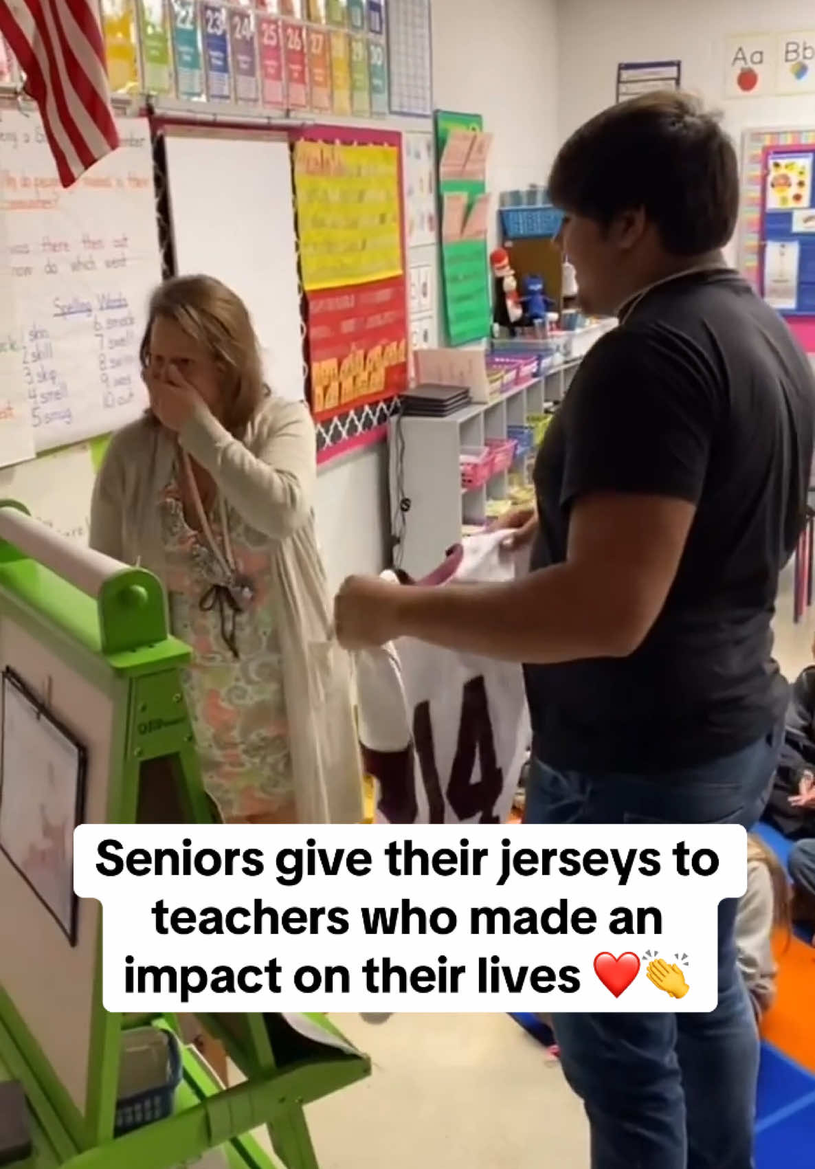 A great tradition 🥹❤️ @Warrior Media  #football #seniors #jersey #teacher #support #highschoolfootball #athlete #Love #impact #school 