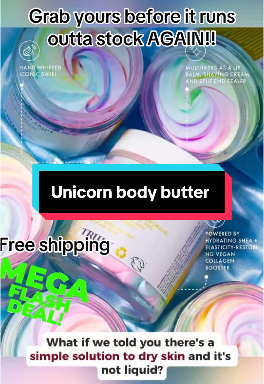 This unicorn body butter feels like silk on your skin!! #4upage #fy #holidayhaul #blowthisup #fupシ #giftsforher #christmasgift #bodybutter #buttery #antioxidants #moisturizer #skincare #skincareroutine #unicorn #unicornbodybutter 