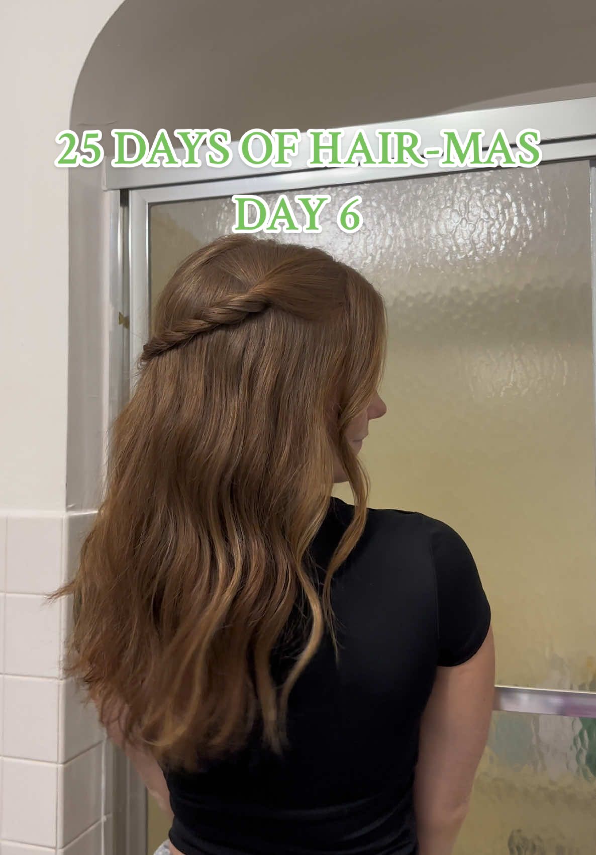 simple hairstyle for friends rehearsal dinner!! #simplehair #longhair #christmas #rehearsaldinner #25daysofchristmas #hairtutorial #inspo #redhair 