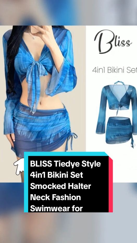 BLISS Tiedye Style 4in1 Bikini Set Smocked Halter Neck Fashion Swimwear for Women, Summer Vacation Beachwear  under ₱499.90 pesos! Don't miss out! Tap the link below! #4in1bikiniset  #swimwearforwomen #TikTokShop #TikTokFashion #tiktokfinds #tiktokph #tiktokaffiliate #LearnOnTikTok 