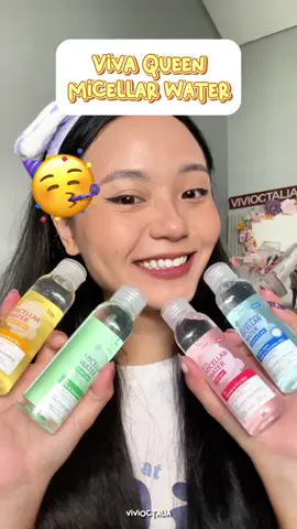Viva Queen sekarang punya micellar water lohh! Ada 4 macam lagi. Kalian mau coba varian apa?😆✨ #vivaqueen #vivamicellarwater #SwipeOffStress 