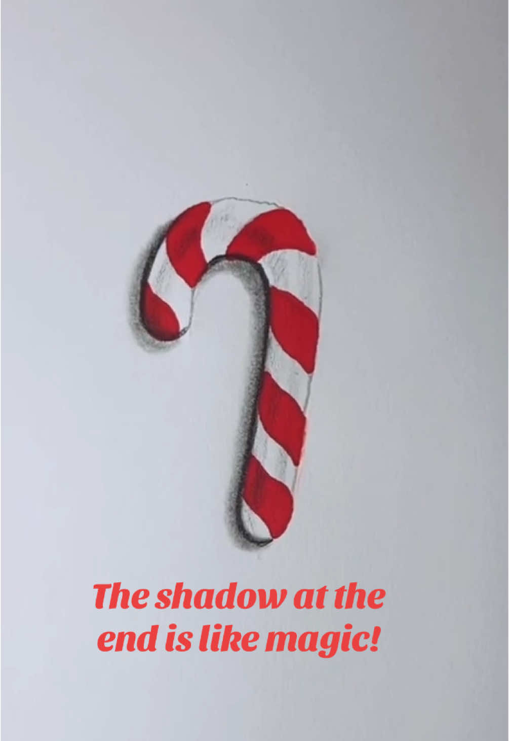 How to draw a candy cane!  What kind of christmas drawings donyoubwanna see next? #drawingtutorial #shading #markers #christmasart 