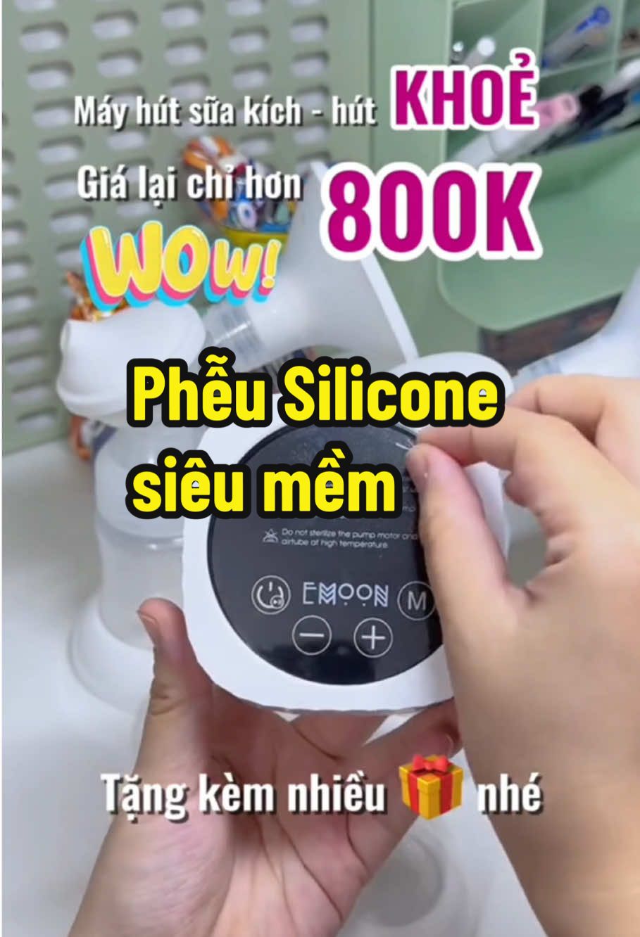 Máy hút sữa dưới 1 củ mà có phễu silicone nè các mom  #emoon #mayhutsua #mayhutsuadiendoi #mayhutsuakhongday #mayhutsuaranhtay #mayhutsuasiliconemoon #tactiasua #hutsuadungcach #hutsuavicon #hasize #pheuhungsuasilicon 