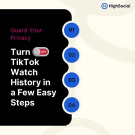 Want to keep your TikTok journey safe and sound? Worried about who's peeking? Learn how to turn off your watch history with our simple guide.  Say goodbye to those prying eyes and hello to peace of mind! You can take control and keep your digital footprint secure. Don't let unwanted eyes spoil the fun.    Ready to safeguard your privacy?  Relax, HighSocial's got your back! With High Social, you can also expand your reach, get more followers, build engagement, and shine like the star you are!   Don't let your TikTok journey become an open book - take control today!    Click on this link to learn how: https://www.highsocial.com/resources/how-to-turn-off-watch-history-on-tiktok-guard-your-privacy/   #TikTokPrivacy #WatchHistory #PrivacySettings #OnlineSafety #PrivacyFirst #HighSocialTips #GuardYourPrivacy #DigitalSecurity #StaySafeOnline #PrivacyMatters #TikTokTips #HighSocialSuccess #HSConnect #HSInsights #HighSocialGrowth #HighSocialStrategy