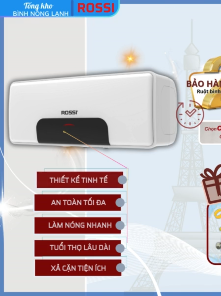 Bình nóng lạnh Rossi Blanc 15/20/30 Lít ngang. 20 năm bảo hành ruột bình chính hãng toàn quốc. Tích hợp 2 thanh magie + van xả cặn tiện ích. Miễn phí giao hàng toàn quốc+ tặng đủ bộ lắp bình #binhnonglanhrossi #tietkiemdiencongnghecao #binhnonglanhkhongnong #binhnonglanhgiantiep #binhnonglanh #tietkiemdien #binhnuocnong #xuhuong2024 #binhnuocnonglanh