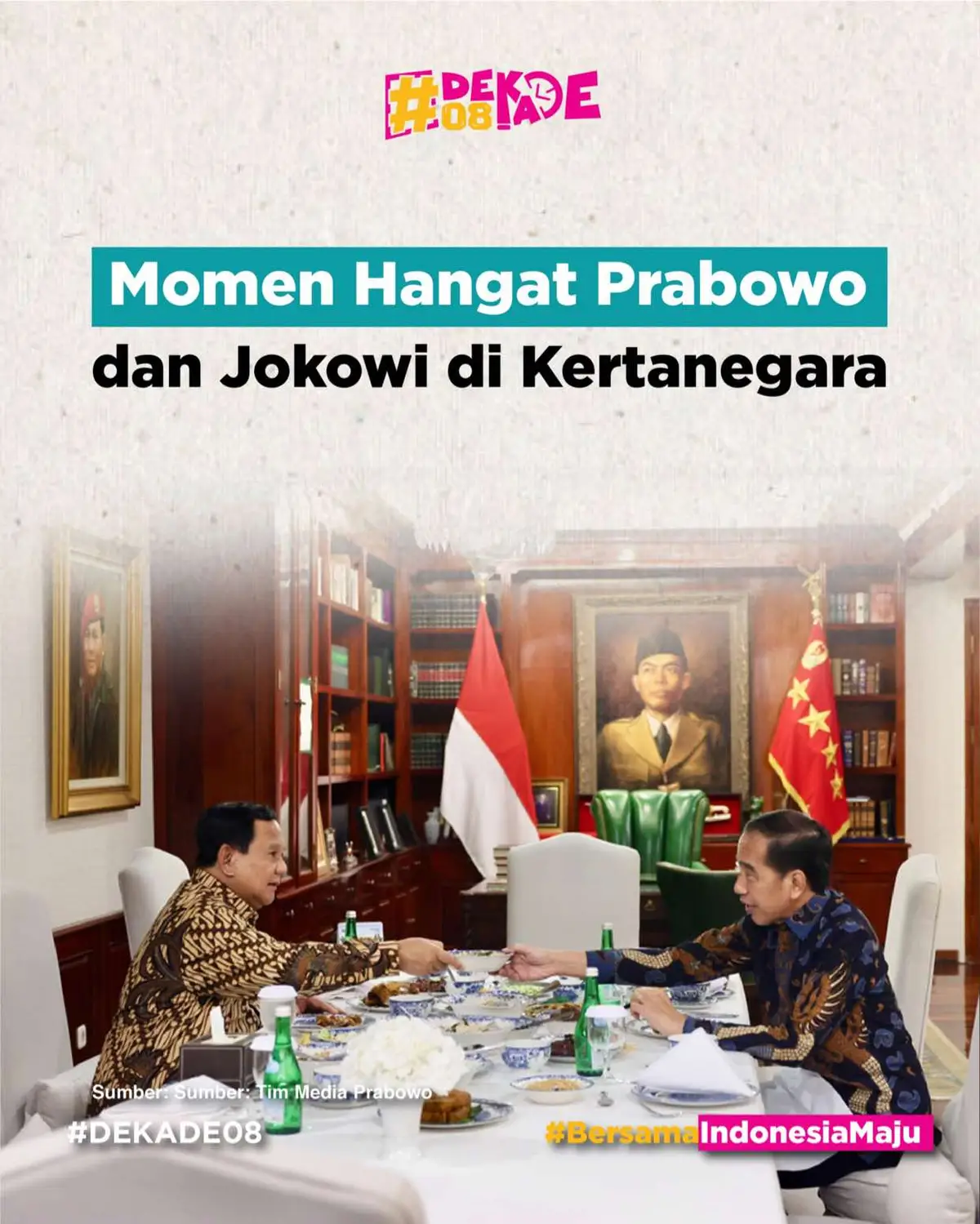 Presiden Prabowo Subianto mengundang Presiden ke-7 RI, Joko Widodo (Jokowi) untuk makan malam di kediamannya di Kertanegara, Jakarta Selatan, Jumat (6/12/2024) malam.  Jokowi menyebut mereka bertemu dalam rangka kangen. #presidenprabowo #prabowosubianto #pemerintah #indonesiamaju #indonesiaemas #dekade08