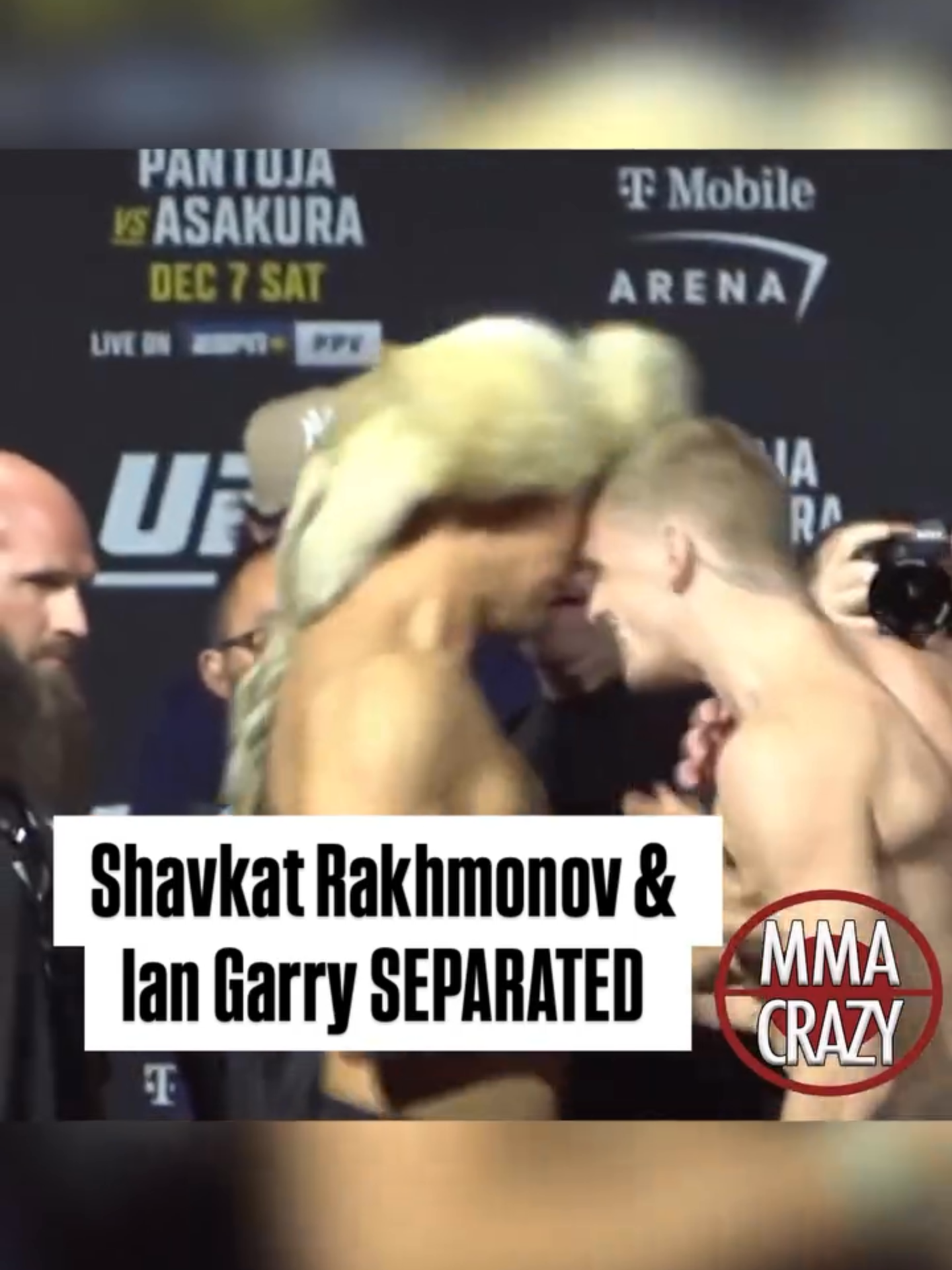 Shavkat Rakhmonov & Ian Machado Garry get separated during their UFC 310 face off Full Ceremonial Weigh ins at MMA Crazy on YouTube ▶️ #ufc #ufc310 #iangarry #ianmachadogarry #shavkatrakhmonov #ufcnews #mma