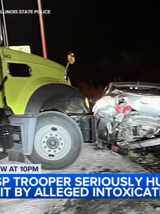 An Illinois State Police trooper is seriously hurt after being hit by a suspected intoxicated driver on I-57 Thursday night in the south suburbs, officials said. #news #chicagonews #illinois