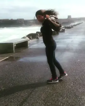 girl wind blowing 