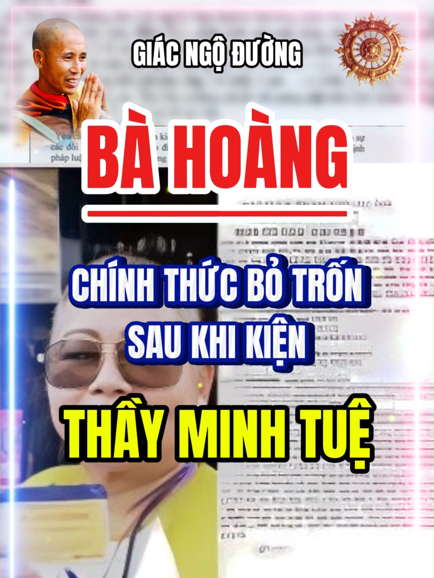 Bà Hoàng bỏ trốn sau khi kiện thầy Minh Tuệ #suminhtue#hanhdauda #giacngoduong #suminhtue #tinmoi