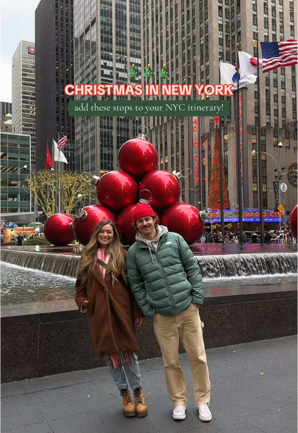 falling for NYC 😍🎄🚕❤️🗽✨ listing some of our favorite stops & places to sightsee from our Christmas in New York trip (last year) below! SAVE this if you’re visiting this season👇🏼💌 🎄 Radio City Music Hall  🎄 “Giant Red Ornaments” Display 🎄 The Brooklyn Bridge 🎄 The Famous Rockefeller Tree 🎄 Central Park (Bethesda Fountain) 🎄 DUMBO  🎄 The Plaza Hotel (from Home Alone!) 🎄 Dyker Heights Christmas Lights 🎄 Times Square  Follow along for more travel recs @james_and_meg!  #newyorkchristmas #christmasinnewyork #newyorkcitychristmas #wintertravel #christmastravel #fallingtrend #traveltrends 