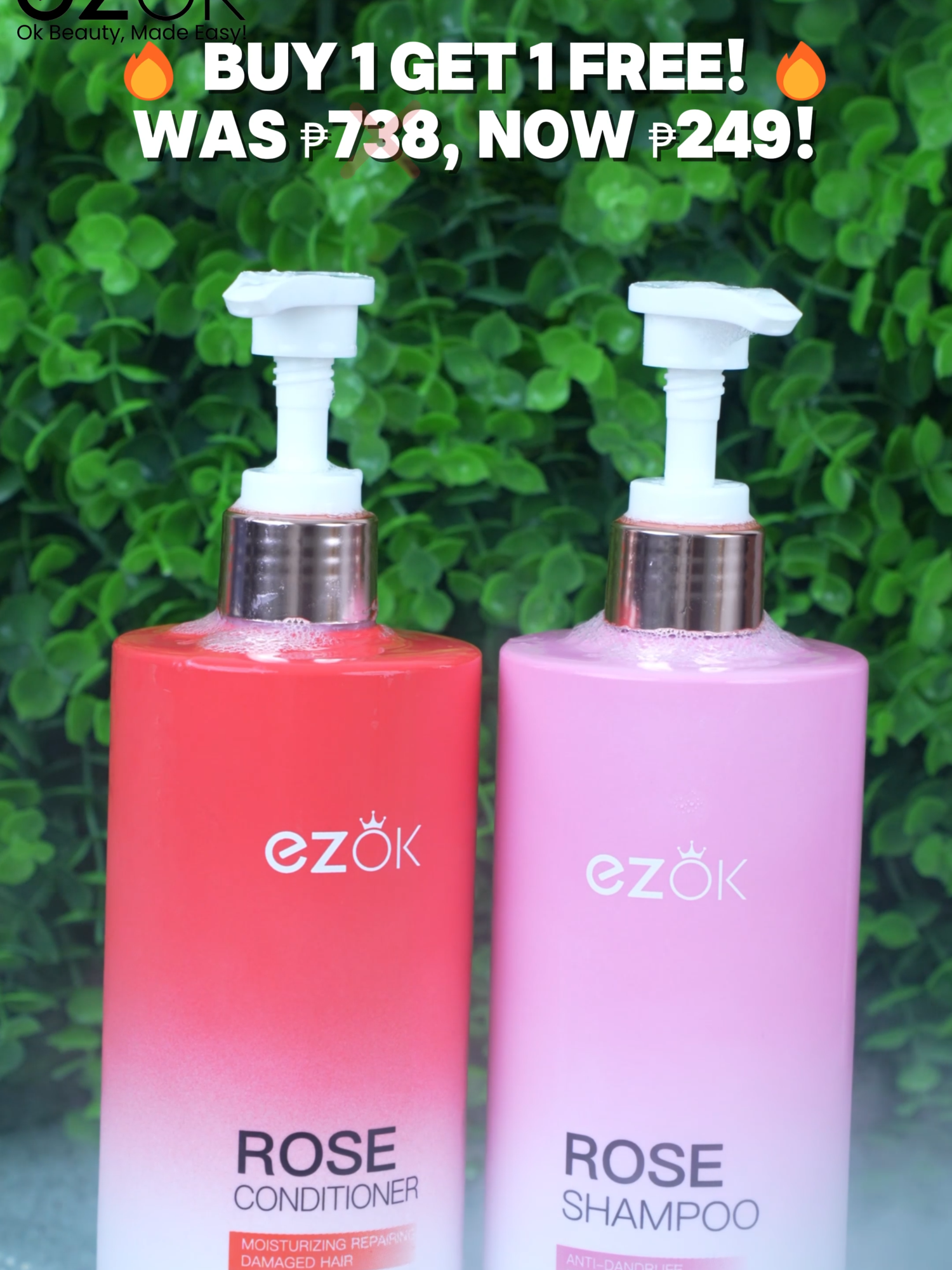 Early christmas big discount for everyone to try EZOK products❗Get this shampoo and conditioner for only 249.00 Pesos for limited time only🛒  #ezok #ezokph #ezokcosmetics #ezokshampoo #ezokconditioner #haircare #antidandruff #TikTokShopPH1212 #tiktok #fypp