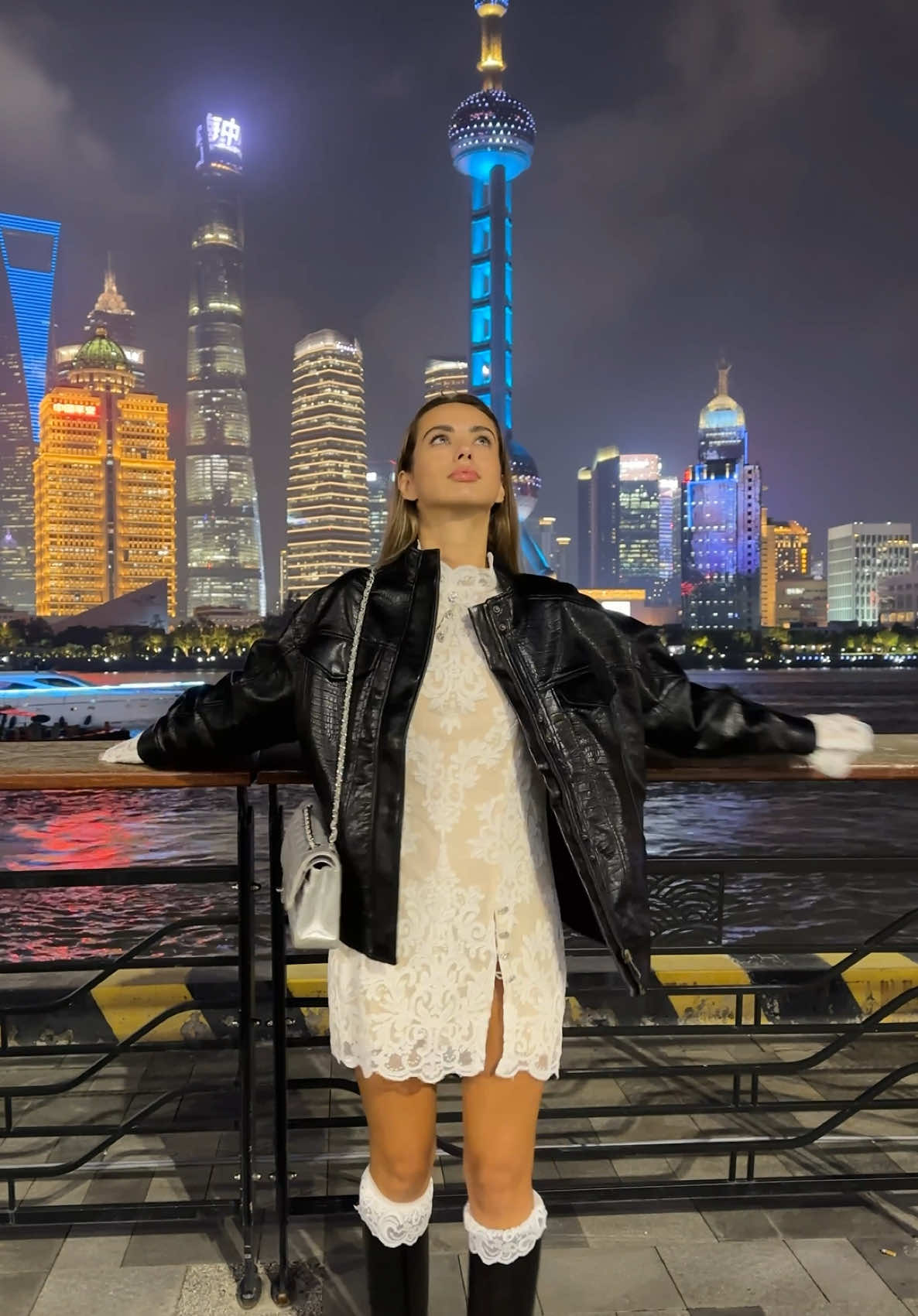 Did i choose the right song? 🤔 dress and jacket from @Revolve #revolvearoundtheworld #shanghai #ukrainiangirl 