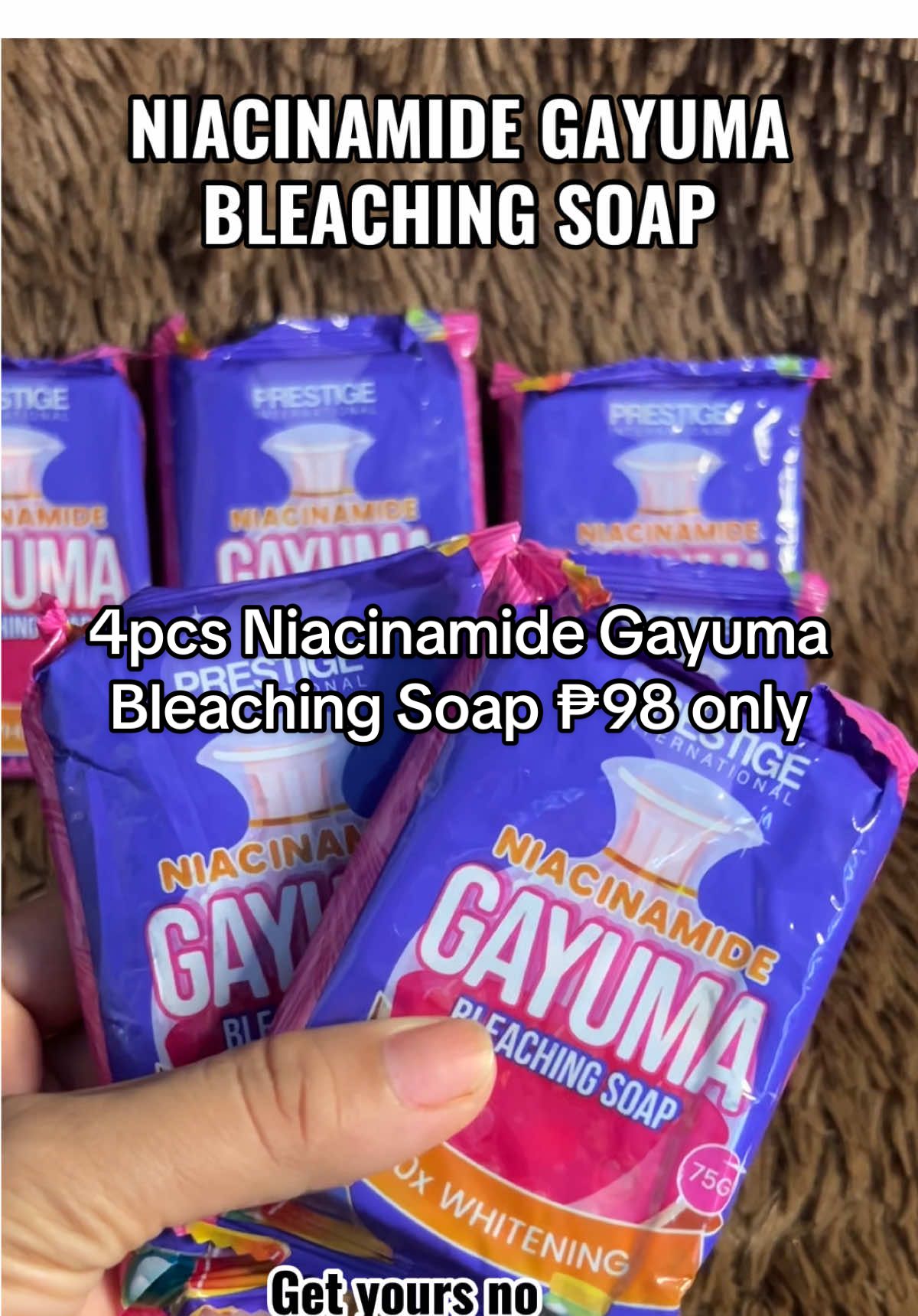 Grabeee ₱98 lang 4pcs na!!! 😍 #prestigeinternational #prestigeinternationalofficial #niacinamidesoap #whiteningsoap #trendingsoap #mannixcaranchoofficial 