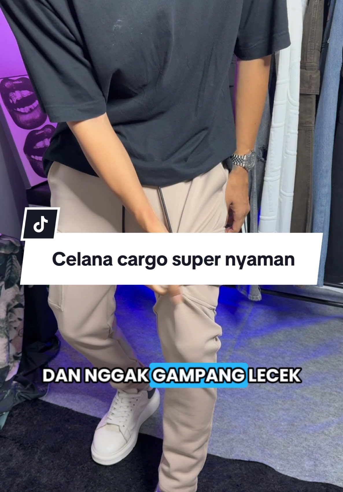 Ga akan nyesel beli ini | celana training cargo bahan stretch #celanapanjangpria #celanatraining #celanacargo 