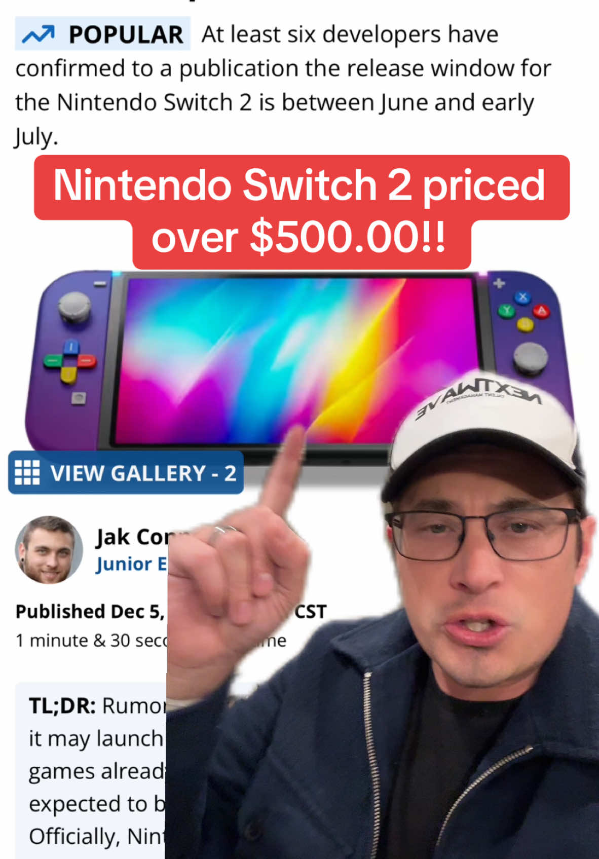 The #NintendoSwitch2 price has been leaked and its probably going ti be over $500.00 is this worth it at this time? Lets talk! #kahlagaming #kahlatech #kahlatalk #nintendoswitch 