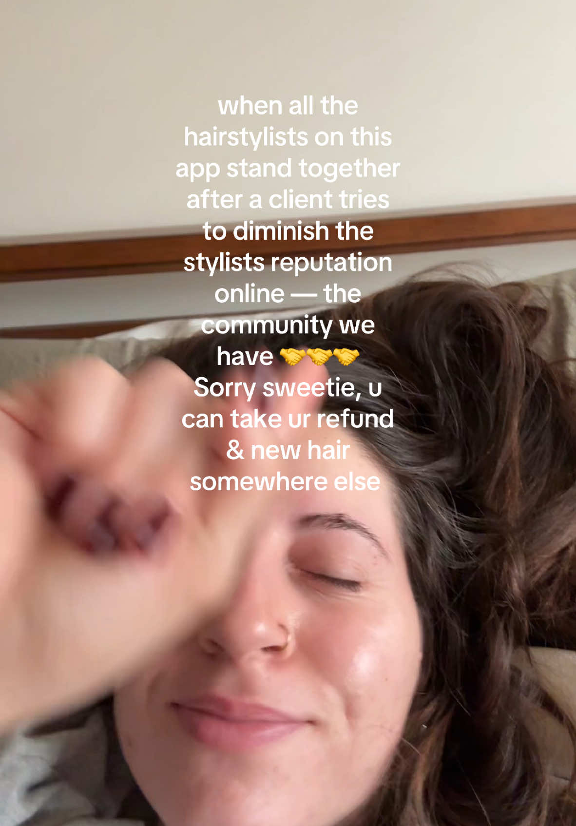 THE HAIR DRAMA IS CRAZYYYYY but ill stand by my fellow stylists ANYDAY. Iykyk  Point blank— we are not magicians, we mess up, but coming on your platform where you have alot of followers to shit all over your stylist for clout is disgusting. U couldve took ur refund and went on ur merry way but instead u now have a large portion of the hair community in an uproar… ty 