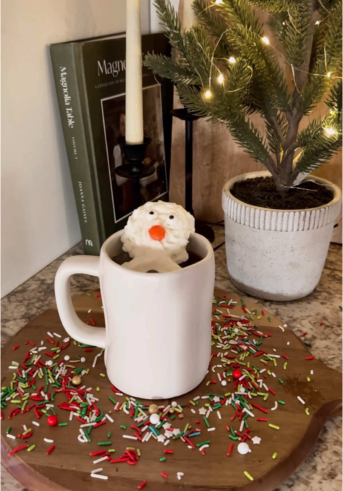 Whipped cream snow man! ☃️☃️ I got this idea from my sister @Kayla Landers   Idk how I’ve never thought of doing this!! It’s so simple and so cute!! Create a cute little snow man and watch him melt away in your coffee or hot cocoa!☃️ After I finished mine, I set the kids up an area to create their own snowman and they loved it!  All you need is whipped cream, sprinkle eyeballs, and m&ms! Freeze until it feels firm and that’s it! #christmassnacks #christmasideas #christmasfood #christmasrecipes #christmastreats #whippedcream #christmas #christmascountdown #christmastime #christmasbaking 