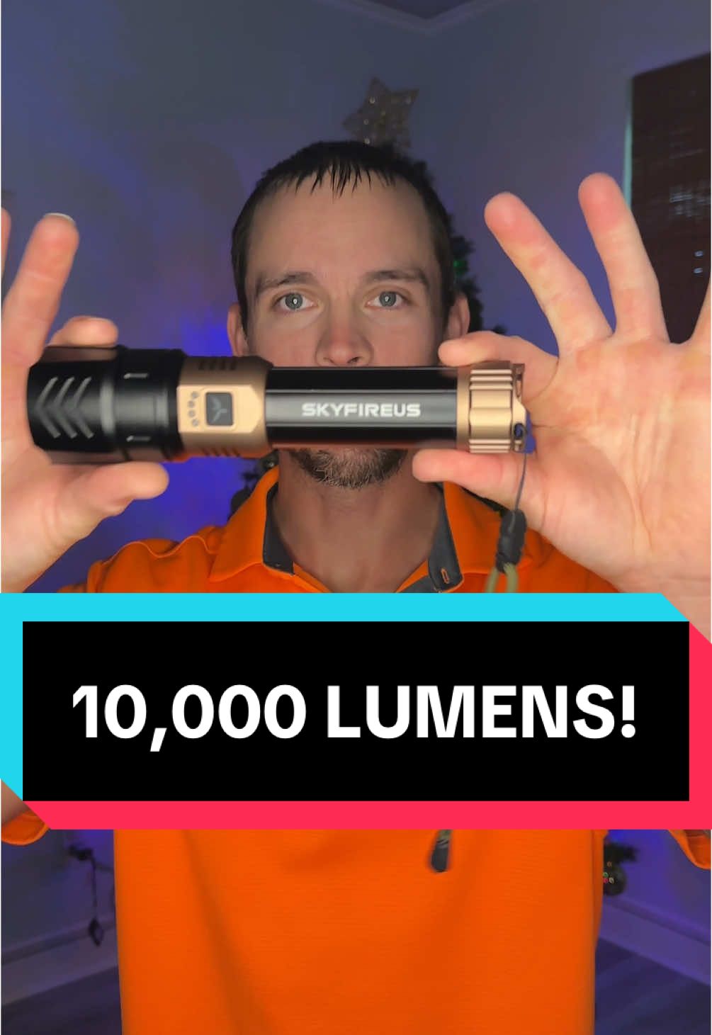 10,000 Lumens! This flashlight is awesome! Recharable and super bright! Skyfire has done it again! Such an awesome flashlight! My wife hates me lol #flashlight #stockingstuffer #giftideas #fyp 