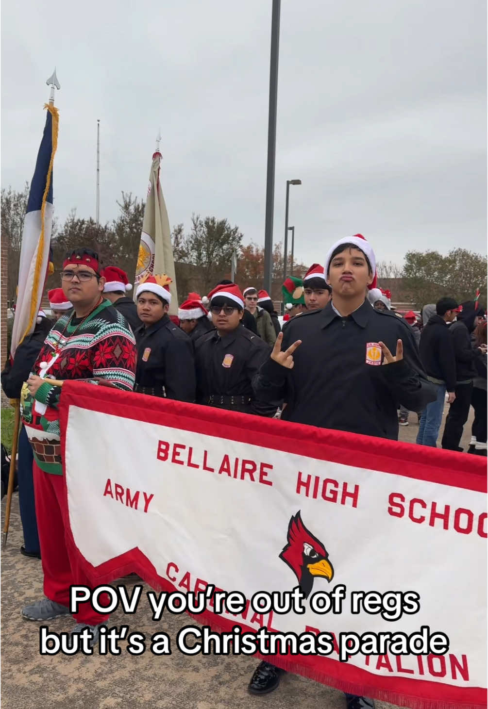 Its a jrotc thing #jrotckid #christmas #miltok #armyjrotc #houston #parade #tripout #xmas 