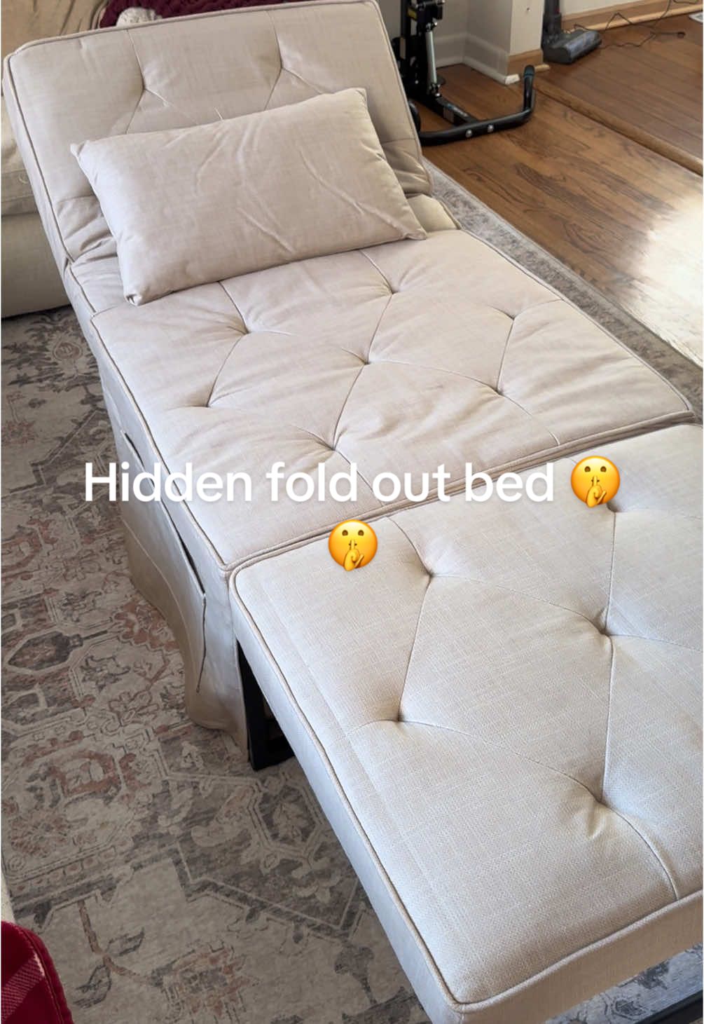 This is truly one of the coolest things ever #hiddenbed #foldoutbed #ottoman #flexispot #hideawaybed #spotlightfinds #giftguide #dealsforyou @FlexiSpot Selects