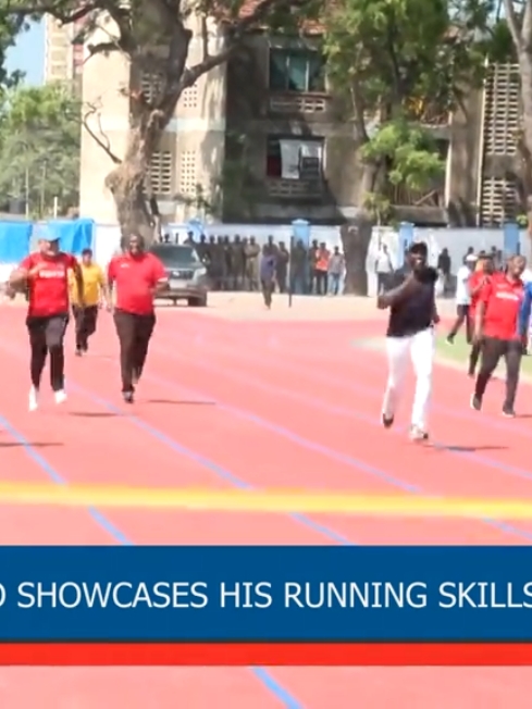 Senate Speaker Amason Kingi  beats President William Ruto to win tue 50 meter leaders race in the ongoing East Africa Community 14th Inter-Parliamentary Games in Mombasa on Saturday.#rutoealagames #eacgames #eala #mombasa #interparliamentarygames 