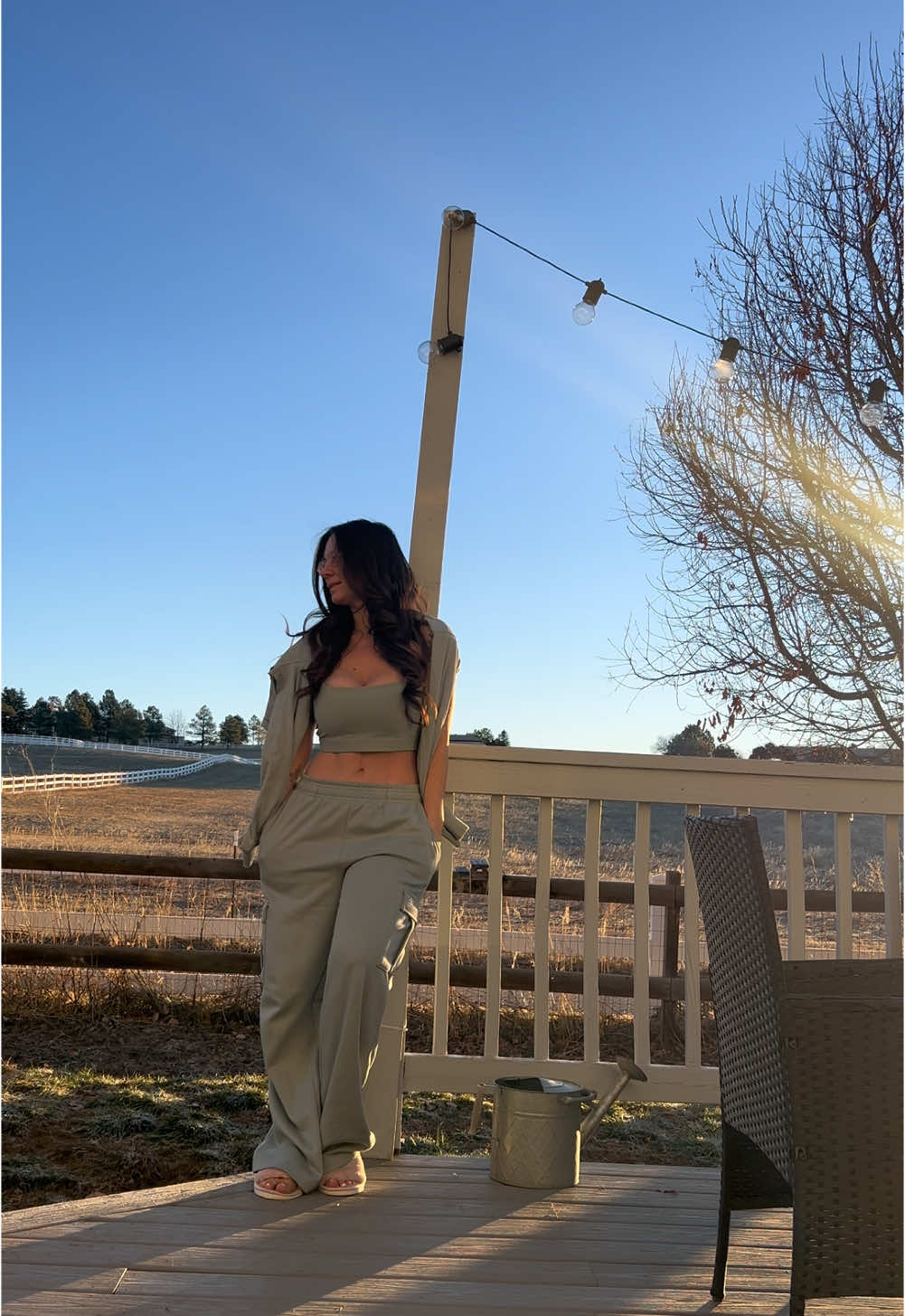 I really enjoyed gentle wake ups on a Saturday morning in my  @Fabletics fleece wide leg cargo sweats #fableticspartner #fabletics #cozy #gentelwakeups 