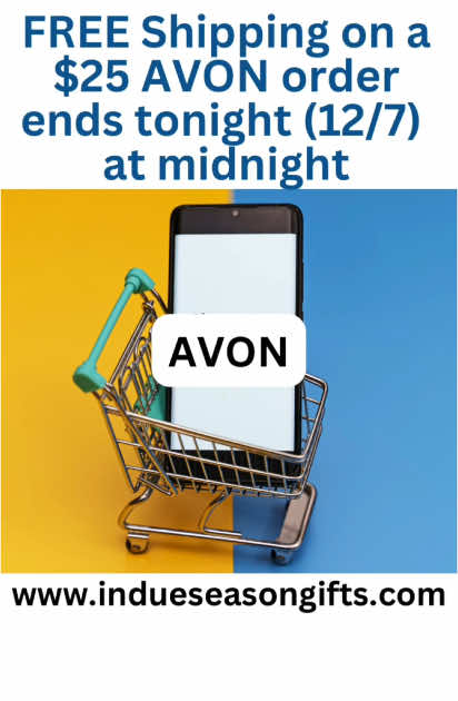 Last day for free shipping on your $25 AVON order.  Place a $75 order and you also get to chose a free gift bundle. #avoncalling #avon #avonchristmas #skinsosoft #avonlady