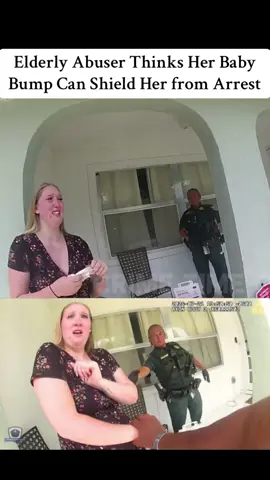 Elderly Abuser Thinks Her Baby Bump Can Shield Her from Arrest #cops #fyp 
