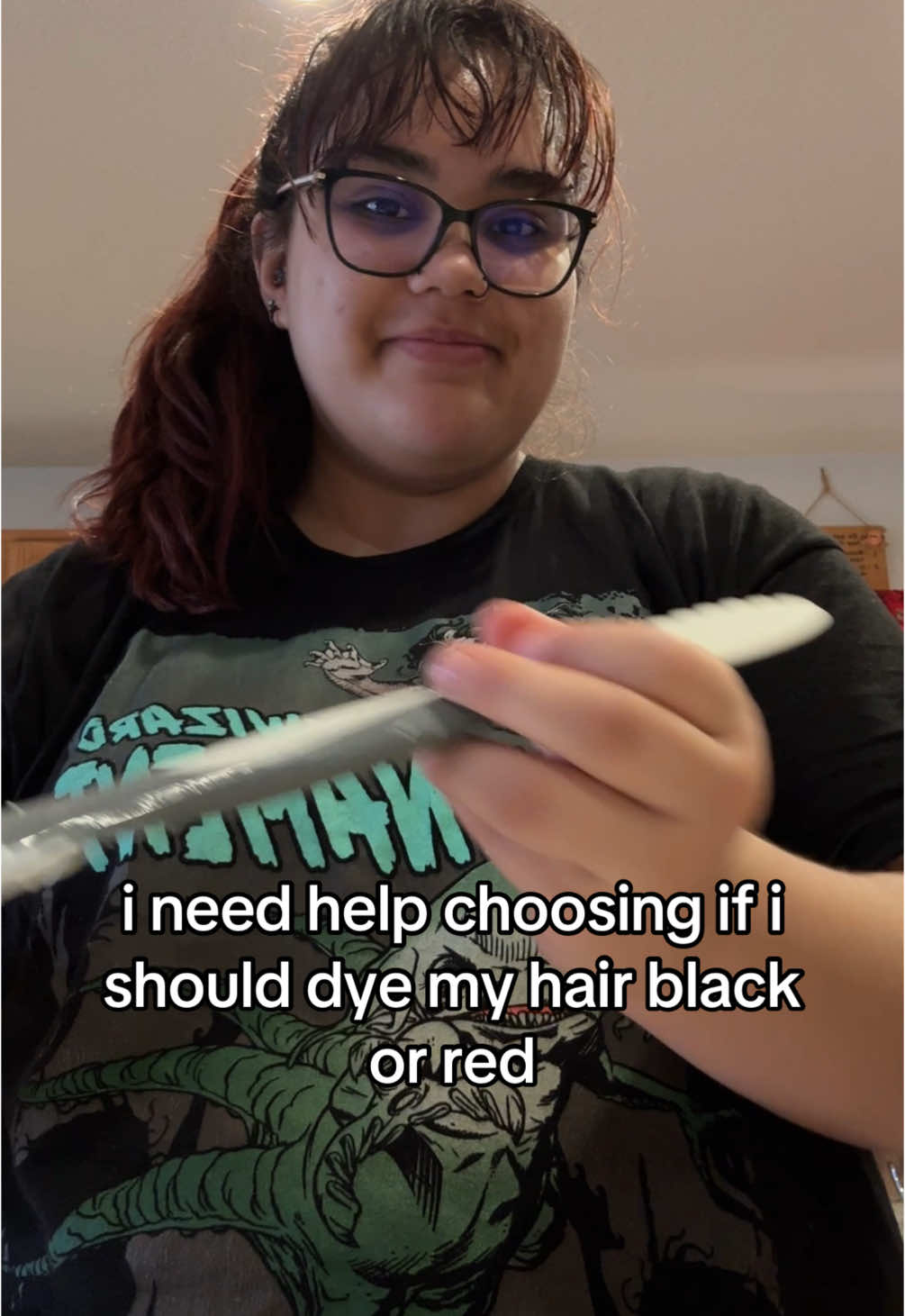 please help! my ig polls keep tying! #dyemyhairwithme #blackhair #redhair #dyedhair 