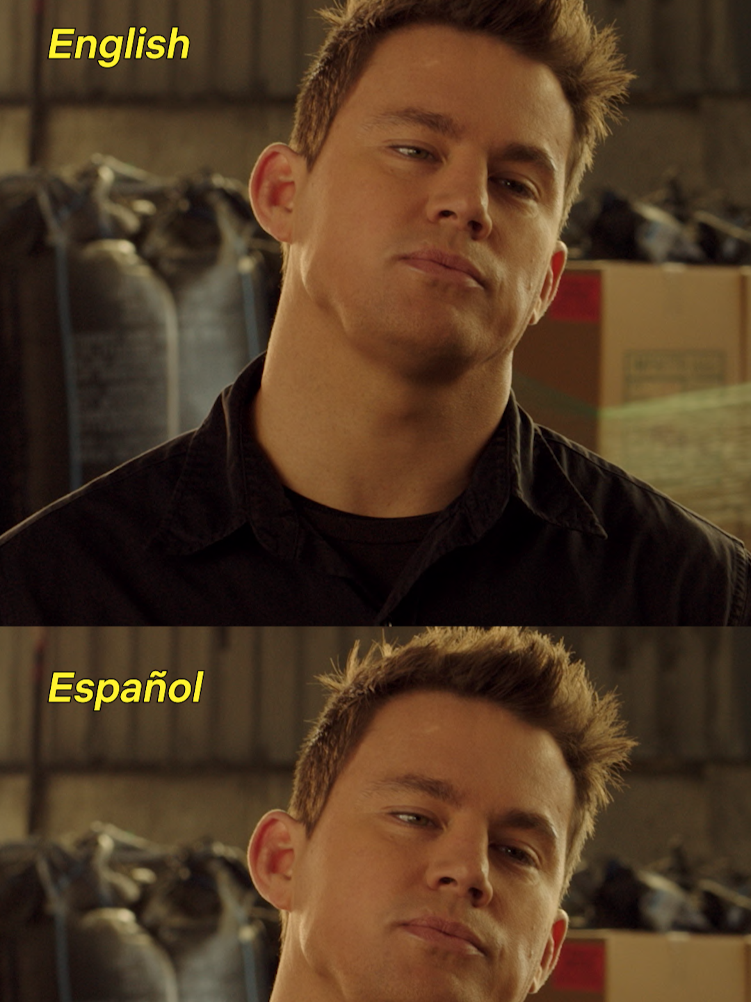 cackling @ the spanish dubs version of the 'my name is jeff' scene in #22jumpstreet