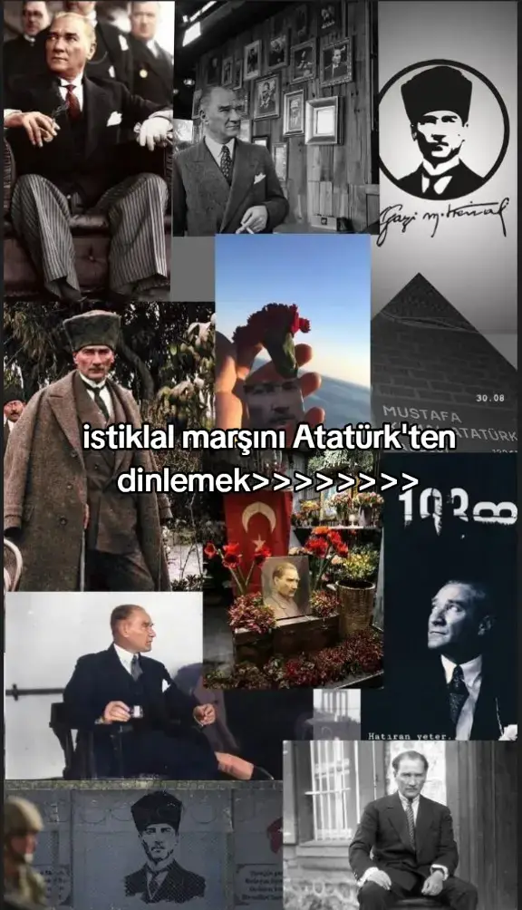 ∞istiklal marşını atatürkten dinlemek kadar güzel bir şey yok∞😘😍