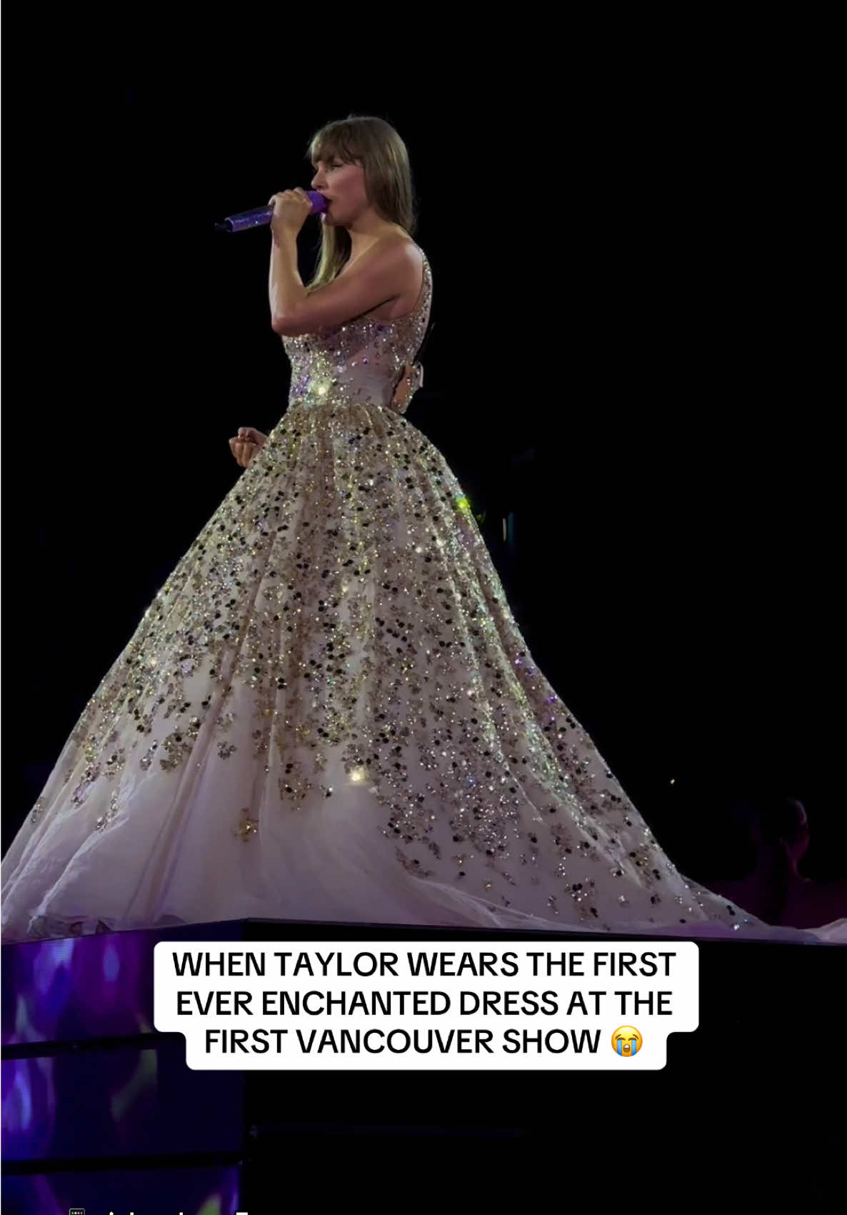 Taylor Swift wearing the first ever Enchanted dress at the first night of the last city of The Eras Tour has us in our feels 😭😭 📲:  @Richard  #taylorswift #TSTheErasTour #vancouvertstheerastour #vancouvern1 #theerastour #swifties #swifttok #fyp 