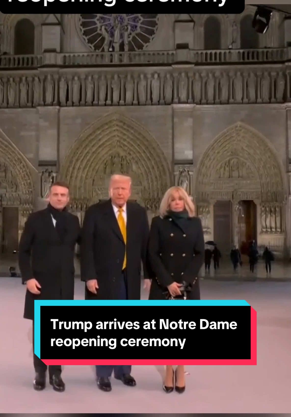 President-elect Donald Trump arrived at the reopening ceremony of Notre Dame Cathedral in Paris, marking his first overseas trip since being elected to a second term. Upon his arrival, he was greeted by world leaders, including Prince William and Ukrainian President Volodymyr Zelenskyy. #donaldtrump #paris #notredame #princewilliam #world #news