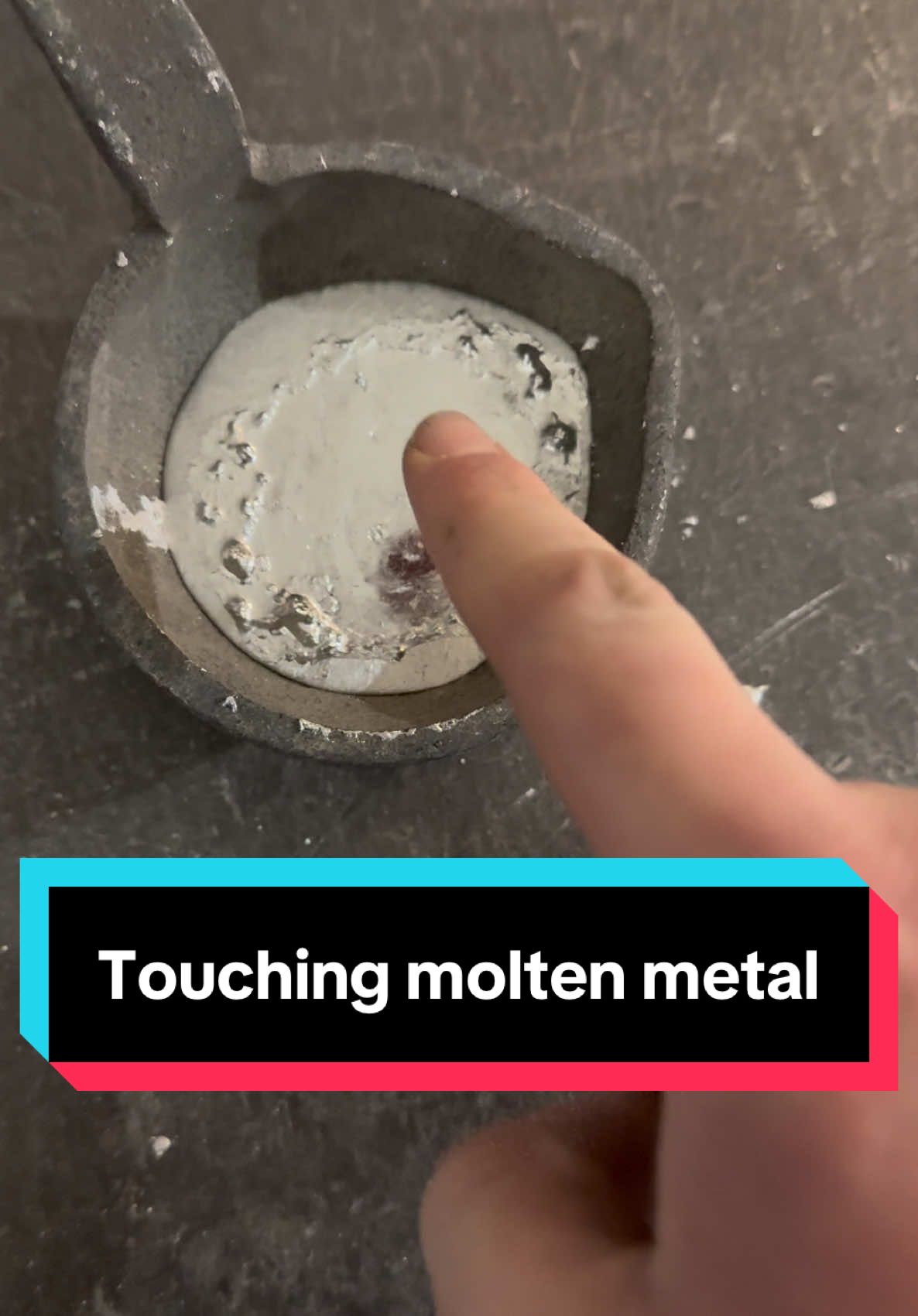 Replying to @Ashley touching molten metal! #moltenmetal #request 