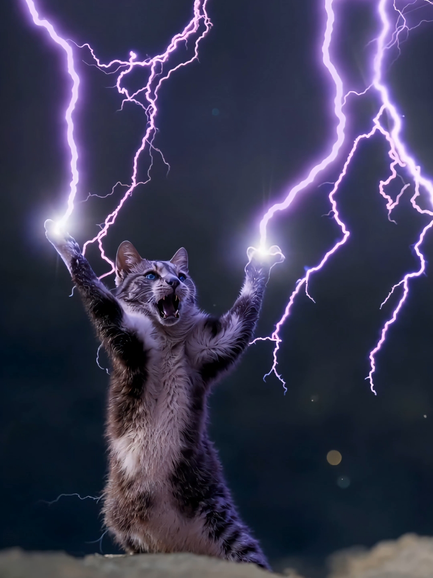 My first live wallpaper in 4k 🌩️ Thunder Cat: Master of Lightning! Watch this mystical feline harness the power of purple storms ⚡ This legendary cat commands electric forces with its mighty paws while its piercing blue eyes glow with supernatural power! Epic wallpaper material right here! 🐱✨  #ThunderCat #CatPower #PurpleLightning #MysticCat #EpicWallpaper #StormCat #CatMagic #ElectricPower #FantasyArt #CatLord #MagicalPets #WallpaperArt #DarkFantasy #StormyNight #CatAesthetic #PurpleAesthetic #DigitalArt #PhoneWallpaper #PowerfulCat #4KWallpaper #CatOfPower #LightningStrike #MagicMoment #EpicMoment #DramaticArt #viral #fyp #foryou #livewallpaper 